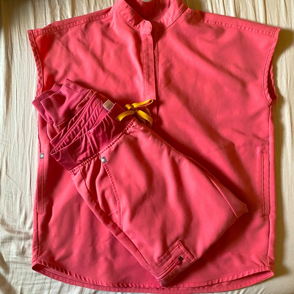 Figs scrubs. Used. Neon pink limited.